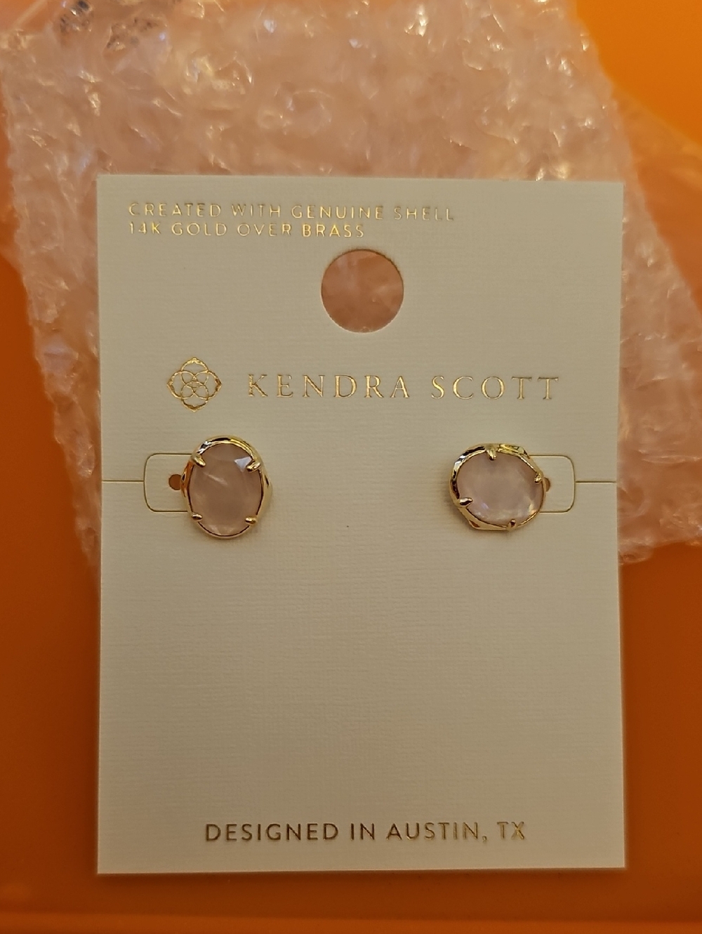Kendra Scott Gold Pink Opalite Stud Earrings